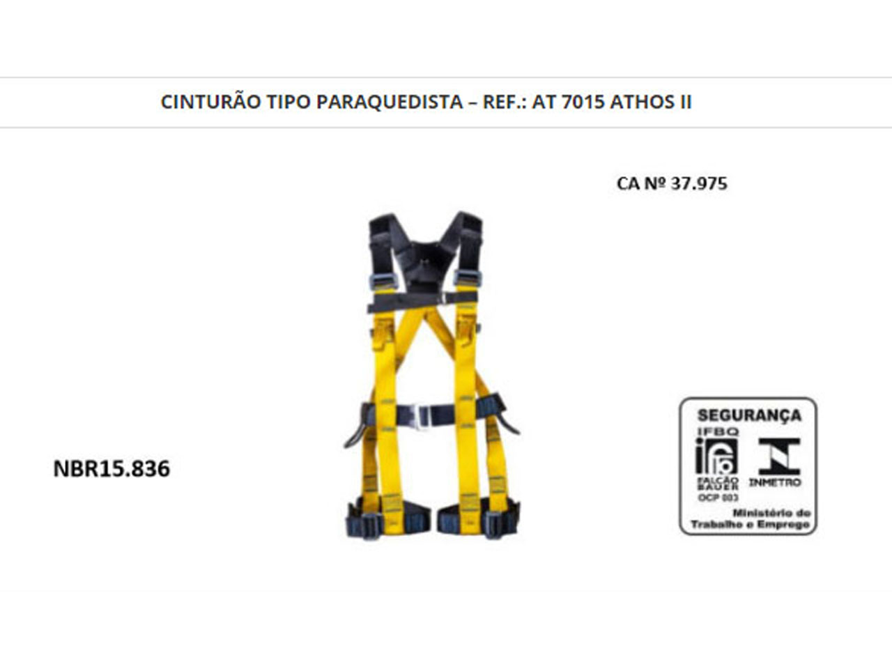 Cinturão Tipo Paraquedista - Ref AT 7015 Athos II
